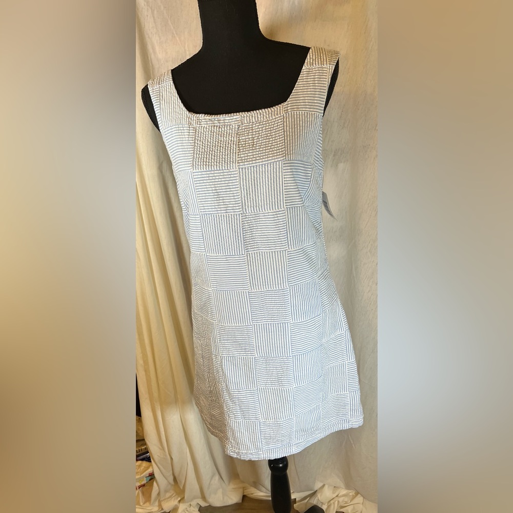 Cape Madras size 8 blue and white dress